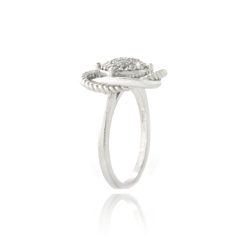 Sterling Silver 3/4Ct White Topaz Love Knot Ring - 7