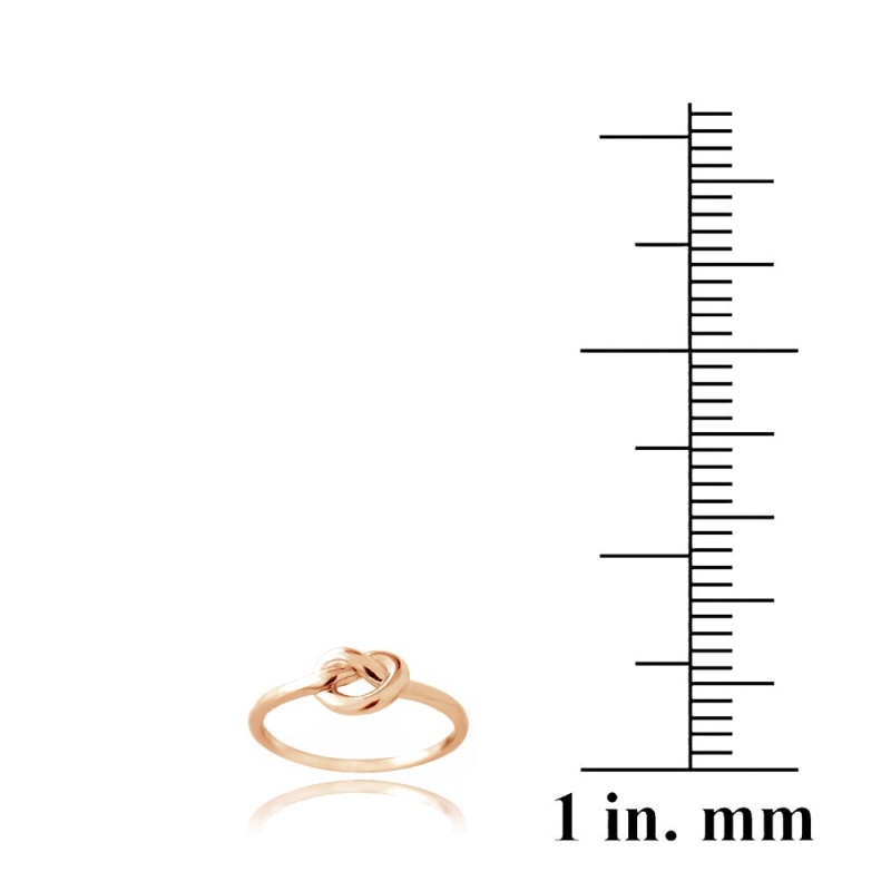 Rose Gold Tone Over Sterling Silver Polished Love Knot Ring