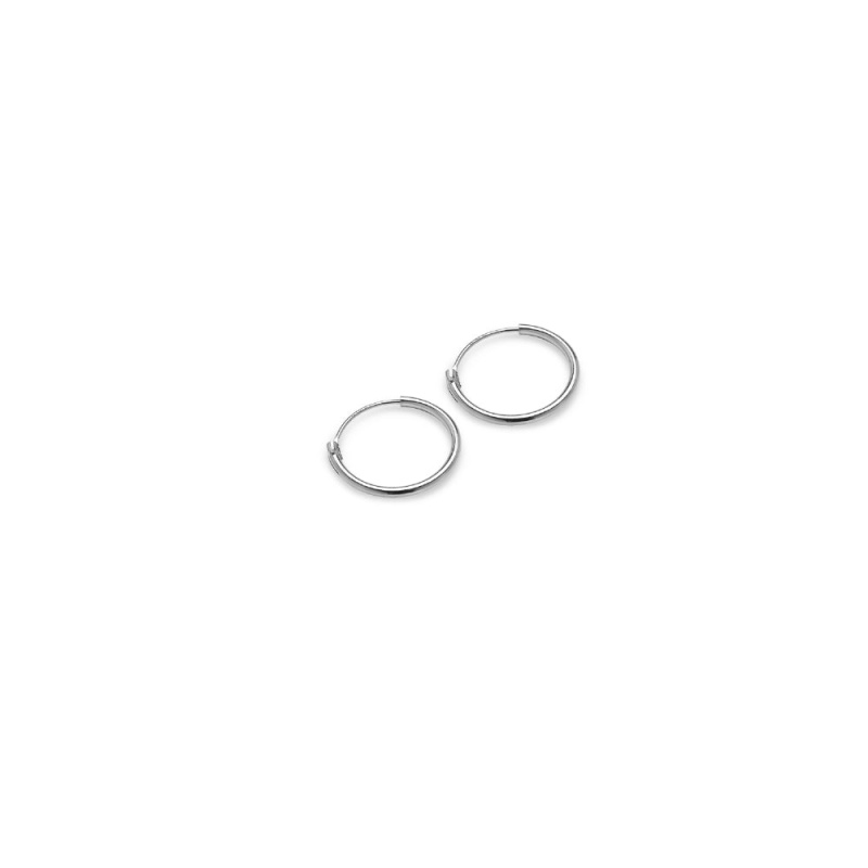 Sterling Silver Set Of Three Endless Hoop Earrings, 10Mm
