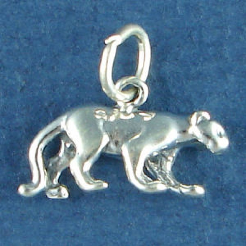 Panther Charm Sterling Silver Pendant In 3d