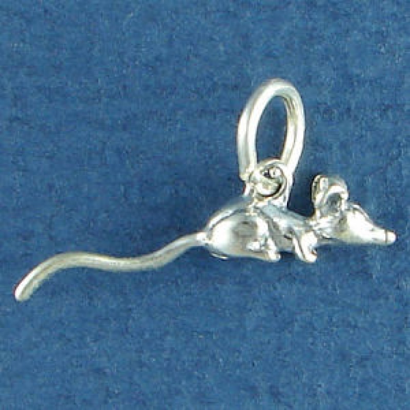 Mouse Charm Sterling Silver Pendant Great Halloween In 3d
