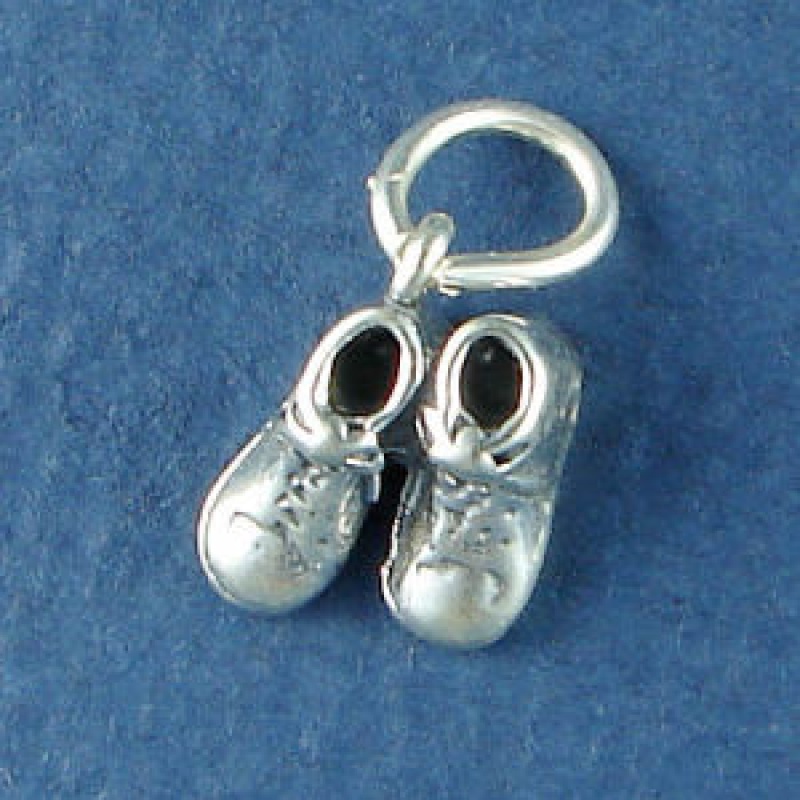 Baby Shoes Charm Sterling Silver