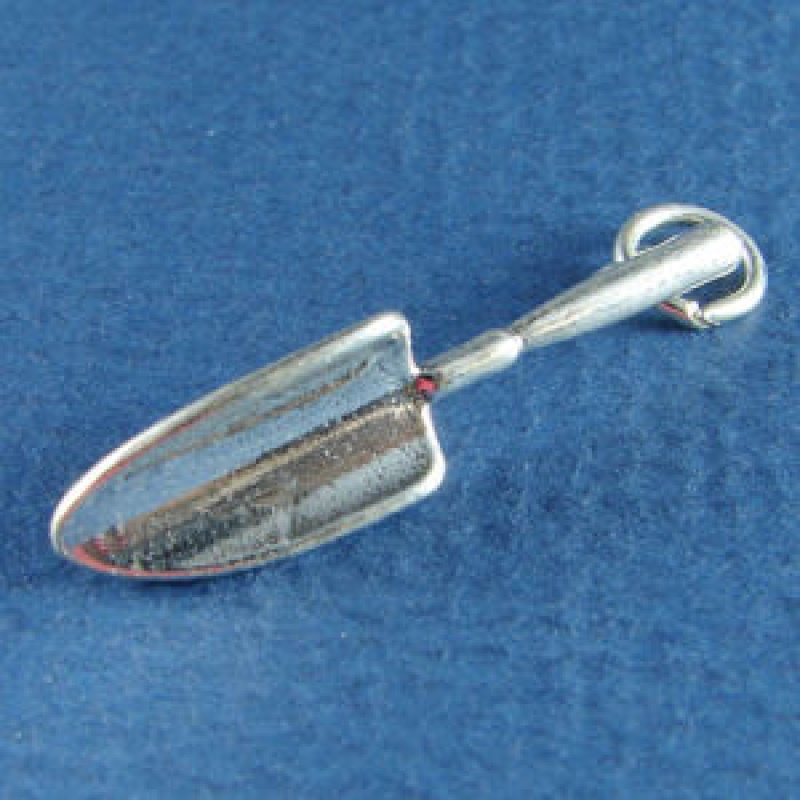Garden Trowel Medium Sterling Silver 3D Charm Pendant