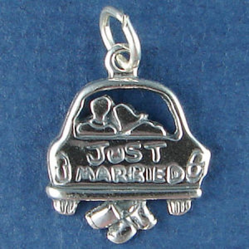 Wedding Just Married Sterling Silver Charm Favor For Wedding Charm Bracelet