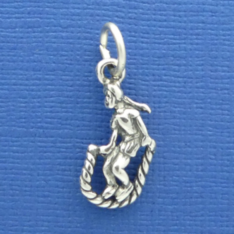 Sterling Silver Jump Rope Charm With Girl
