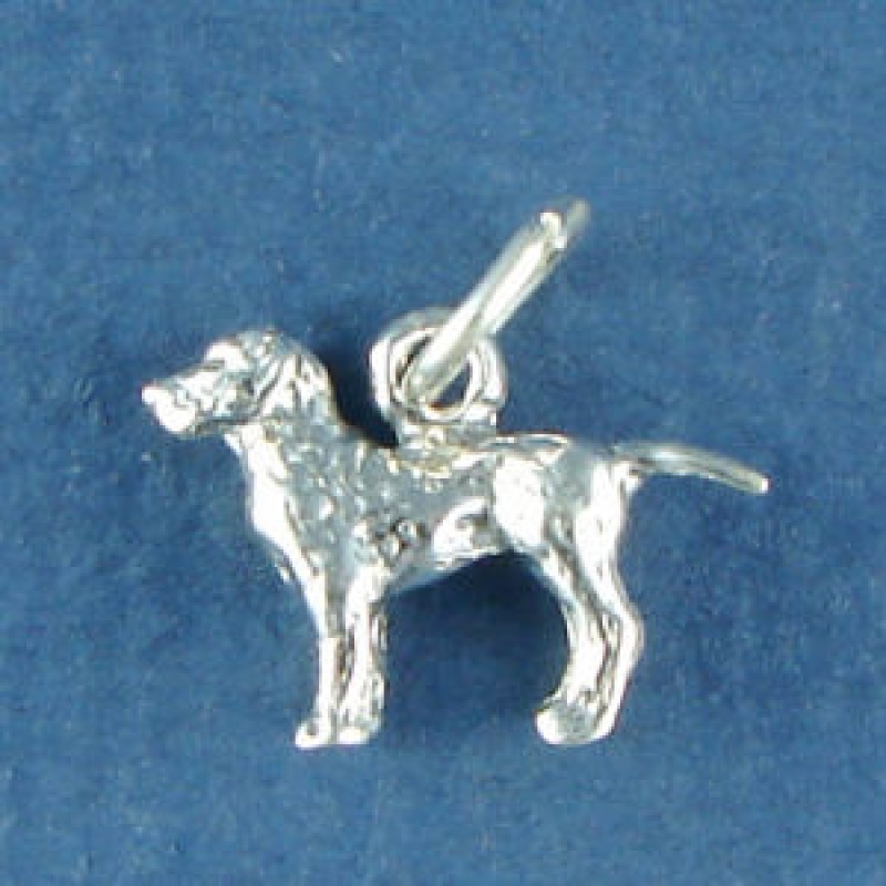 Dog, Labrador Retriever 3D Sterling Silver Charm Pendant