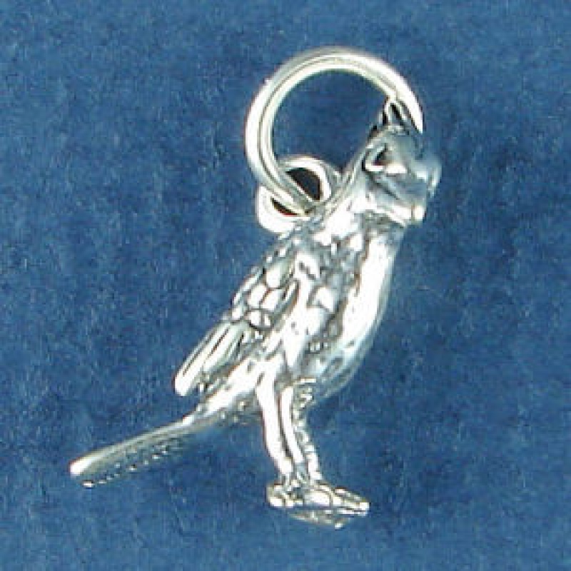 Bird, Cardinal 3D Sterling Silver Charm Pendant
