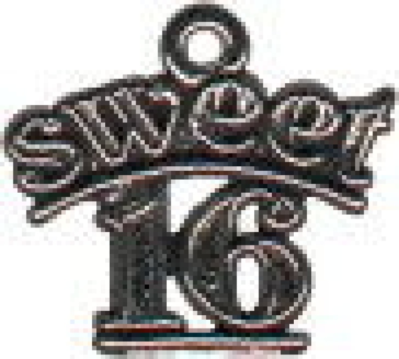 Sweet 16 Sterling Silver Charm Pendant