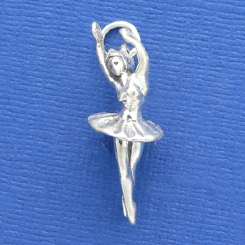 Ballerina In Pirouette Charm Sterling Silver