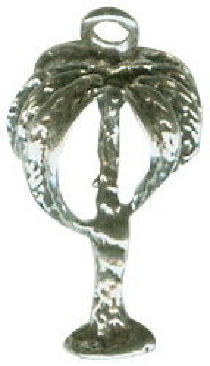 Palm Tree Sterling Silver Charm Pendant