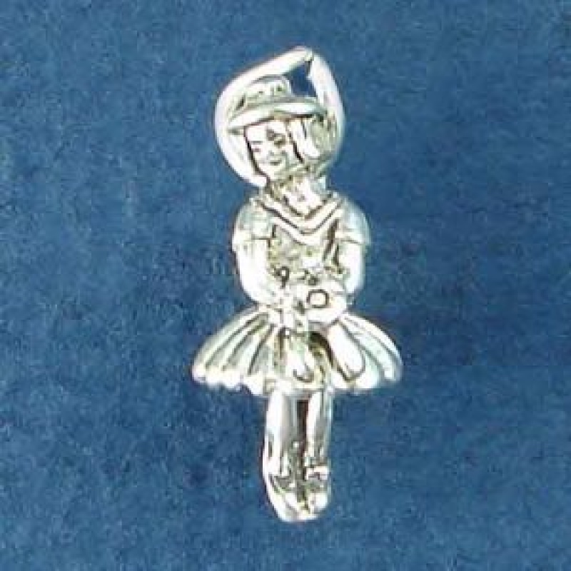 Wedding Flower Girl 3D Sterling Silver Charm Pendant