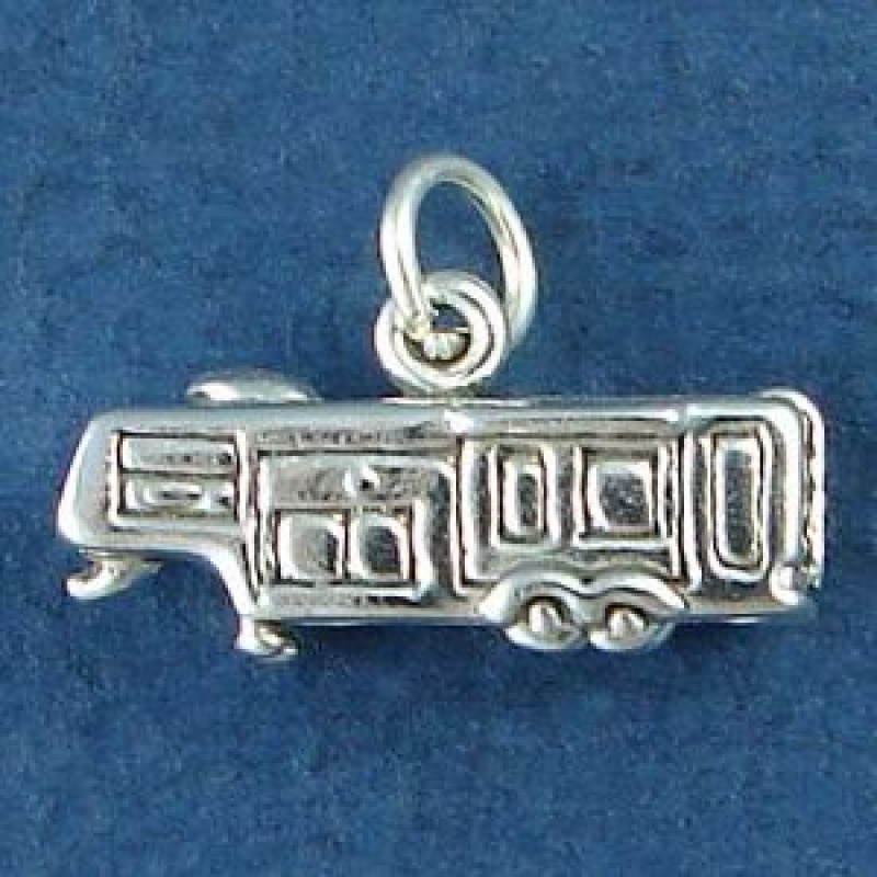 Travel Trailer 5Th Wheel Camper 3D Sterling Silver Charm Pendant