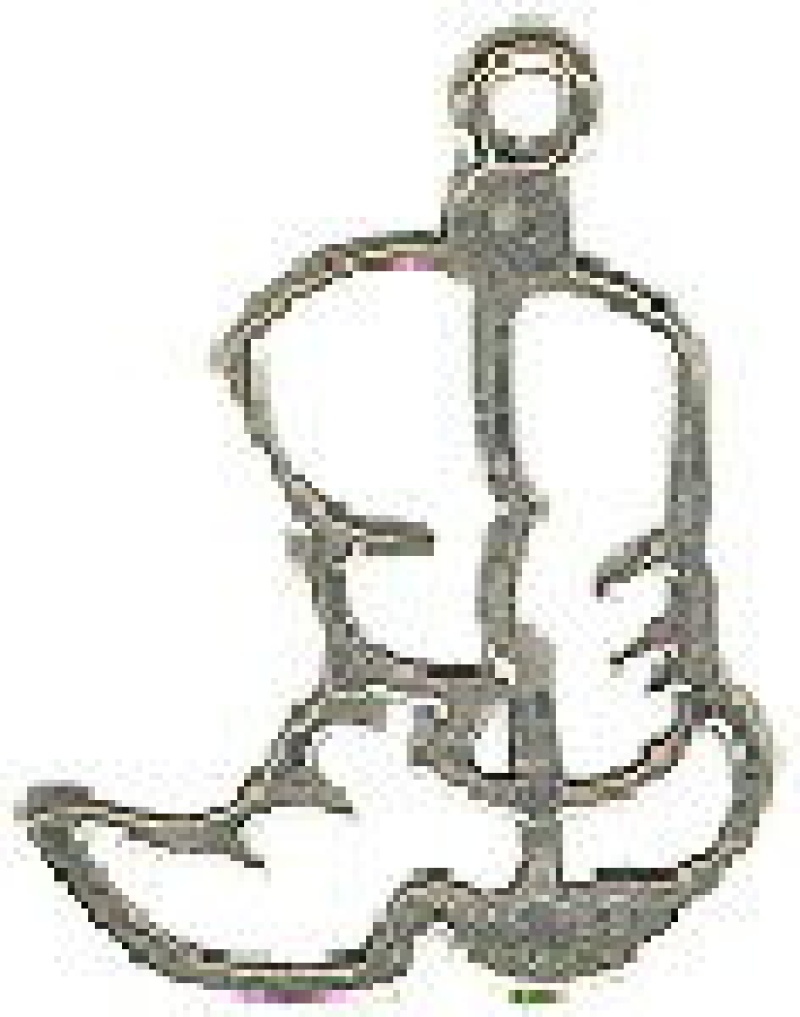 Cowboy Boot Outline Sterling Silver Charm Pendant