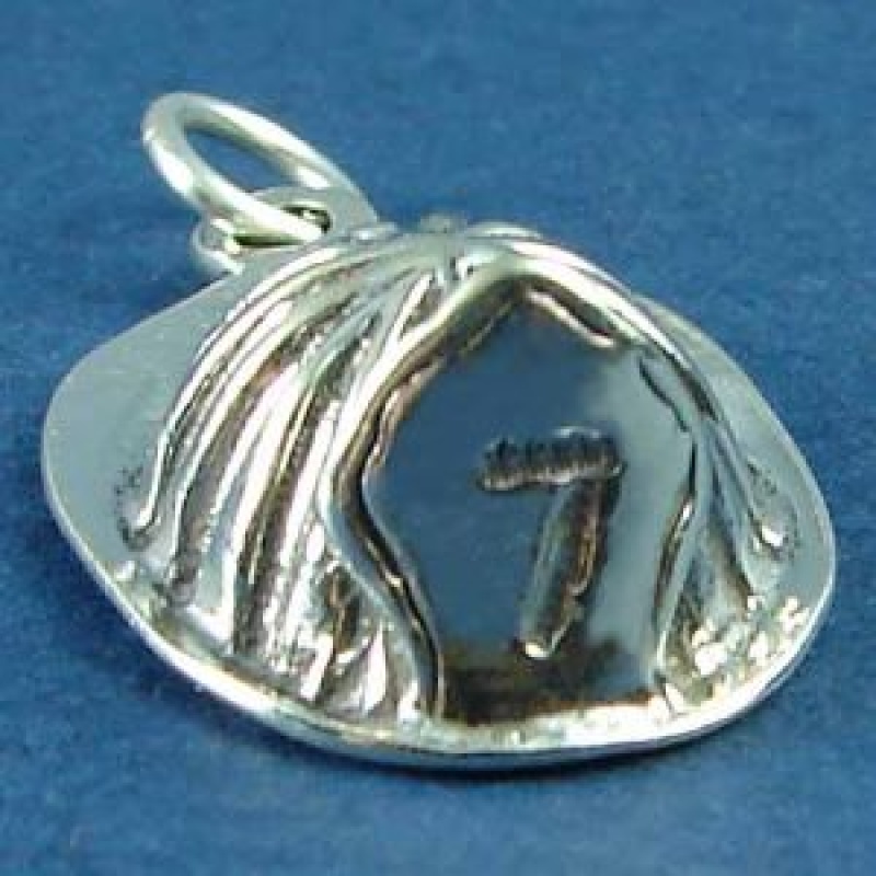 Fireman's Hat 3D Sterling Silver Charm Pendant Wholesale