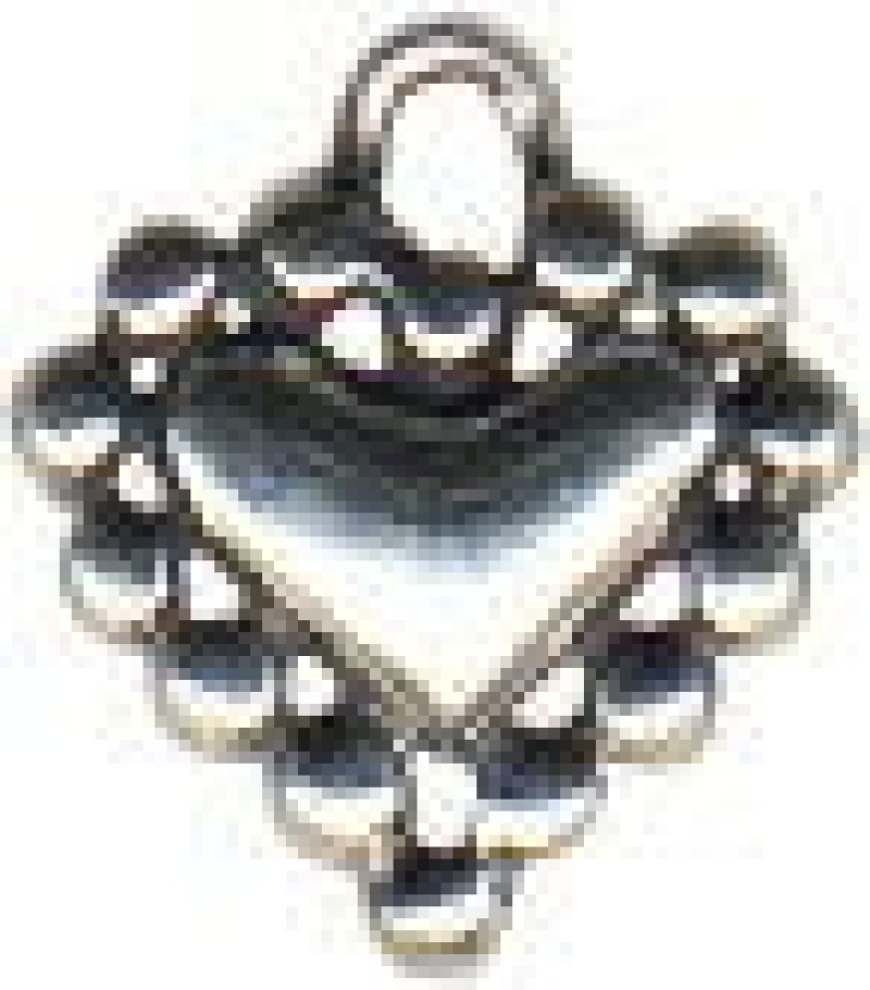 Puffy Heart Charm With Beads Small Sterling Silver Pendant