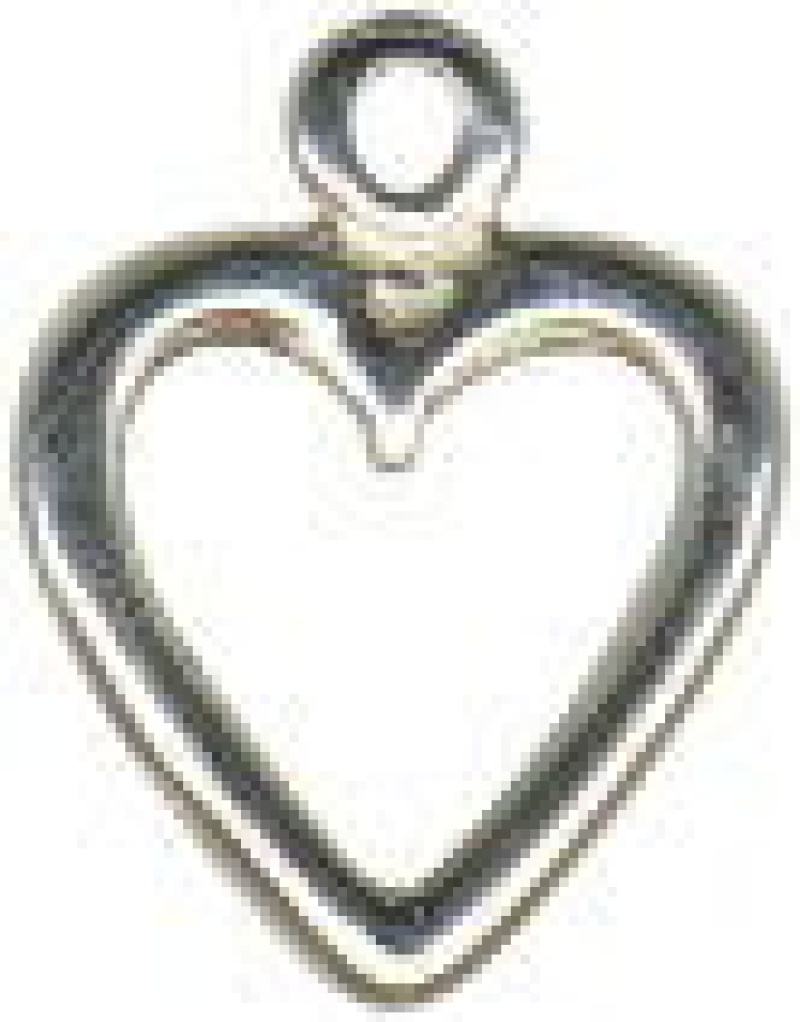 Heart With Open Center Sterling Silver Charm Pendant