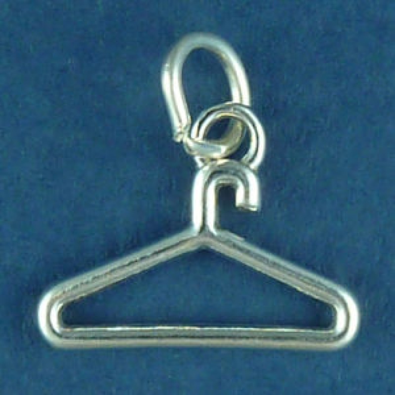 Clothing Hanger Sterling Silver Charm Pendant