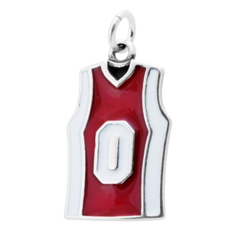 Basketball Jersey Charm Sterling Silver Enamel