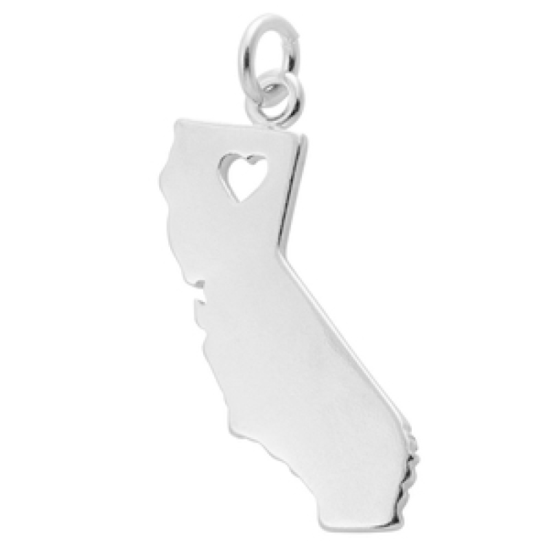 California Sterling Silver Charm With Open Heart