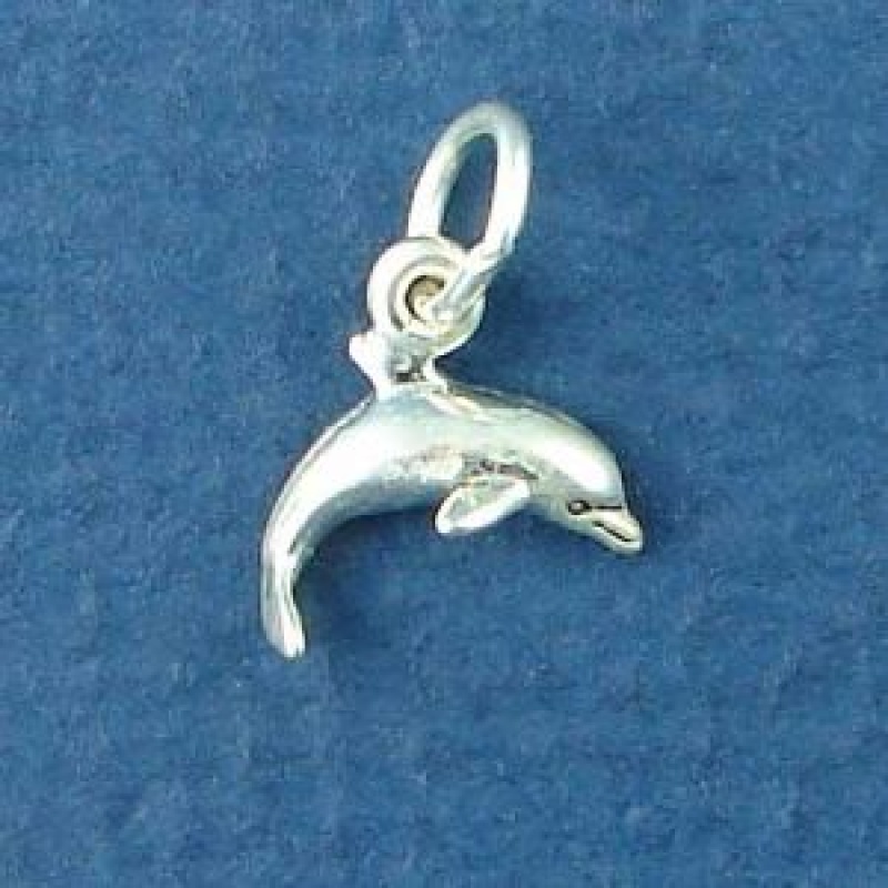 Dolphin Jumping Sterling Silver Mini Charm Pendant