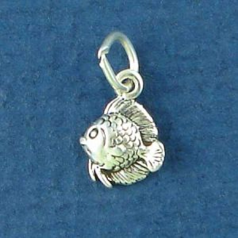 Fish Tiny Sterling Silver Charm Pendant