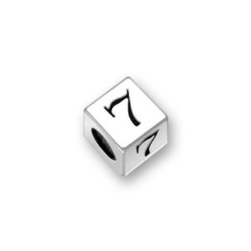 Sterling Silver Alphabet Beads Number 7 4.5Mm Letter Beads