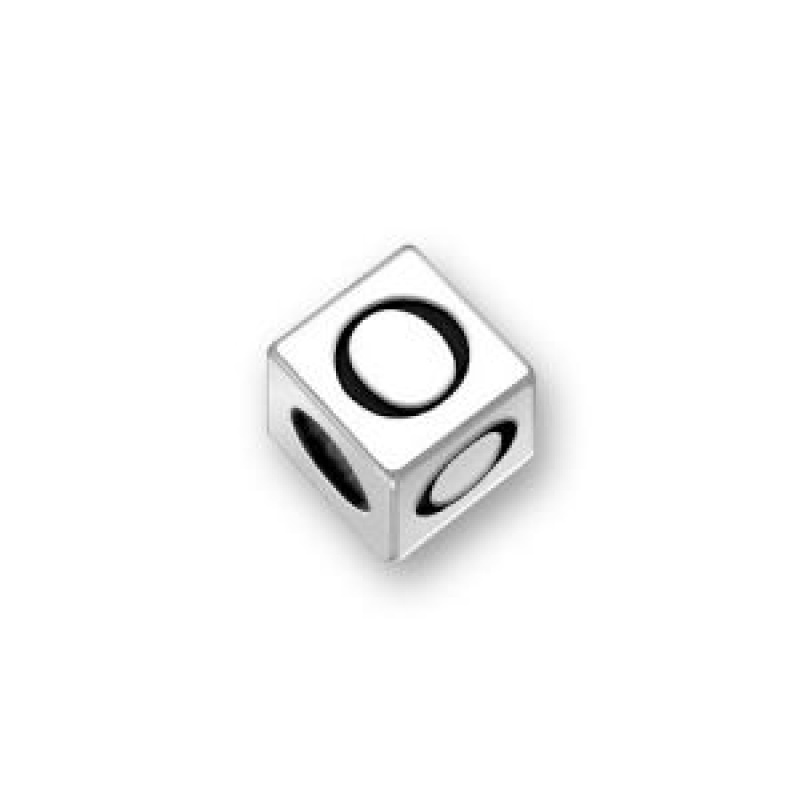 Sterling Silver Alphabet Beads O 4.5Mm Letter Beads
