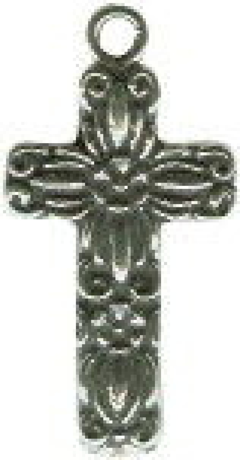 Cross With Oval Designs Sterling Silver Charm Pendant
