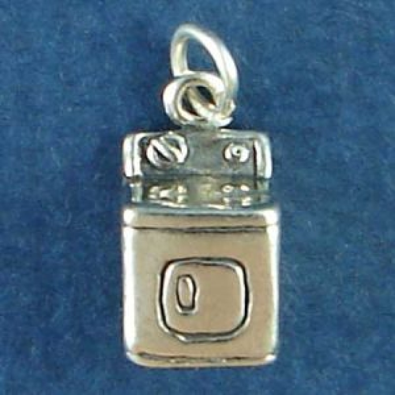 Household Clothes Dryer Charm 3D In Sterling Silver