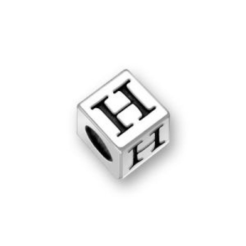 Sterling Silver Alphabet Beads H 5.5Mm Letter Beads