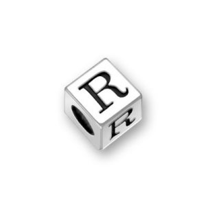 Sterling Silver Alphabet Beads R 5.5Mm Letter Beads