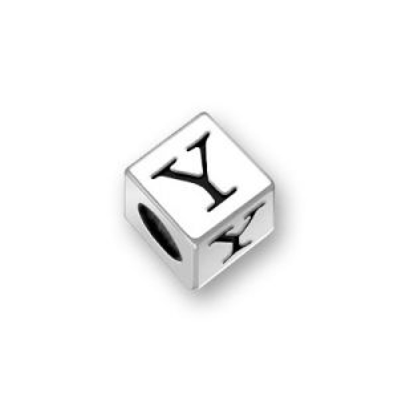 Sterling Silver Alphabet Beads Y 5.5Mm Letter Beads