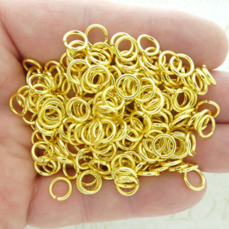 Gold Plated Open Jump Rings 8Mm 18 Gauge Bulk Pack Of 200