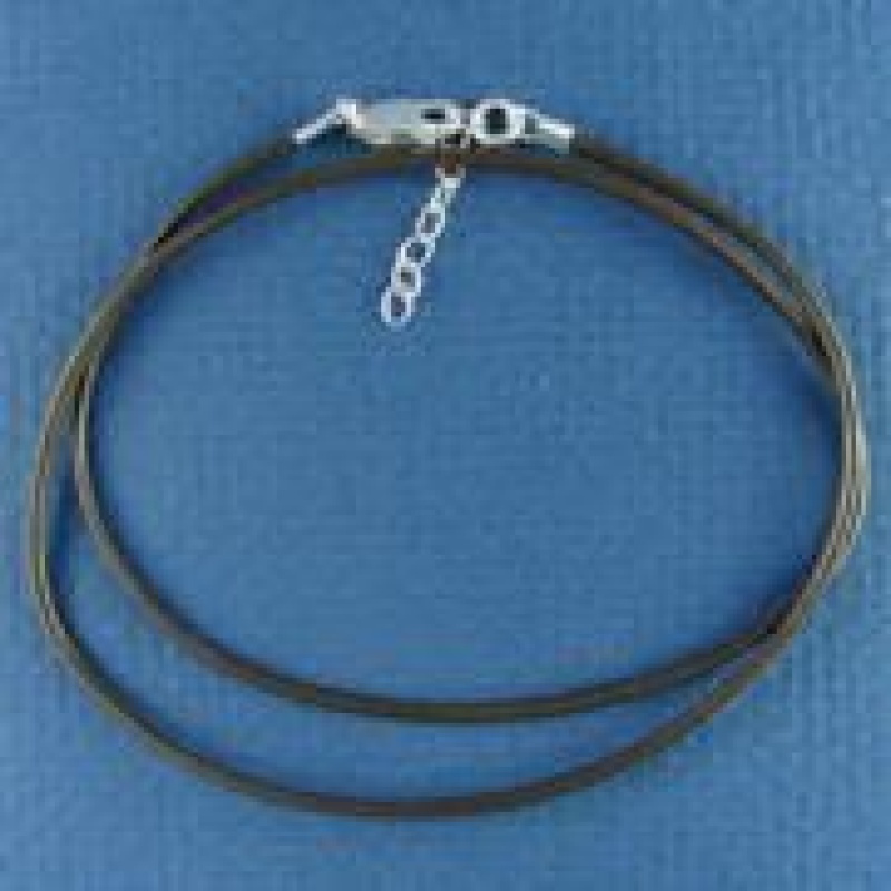 Brown Leather Cord Necklace 20 Inch Length With Sterling Silver Link Extender Chain