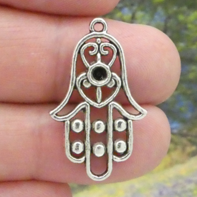 Hamsa Hand Charms Wholesale In Silver Pewter