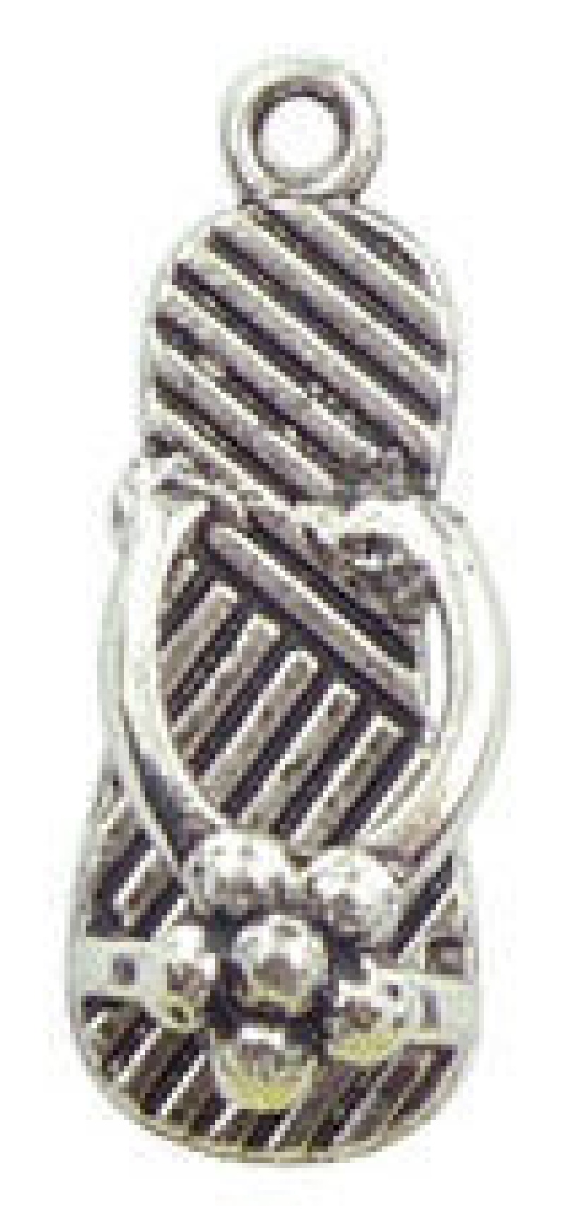 Flip Flop Shoe Charm Antique Silver Pewter