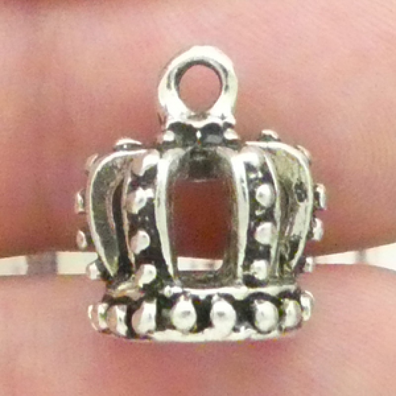 Crown Charms Wholesale In Antique Silver Pewter
