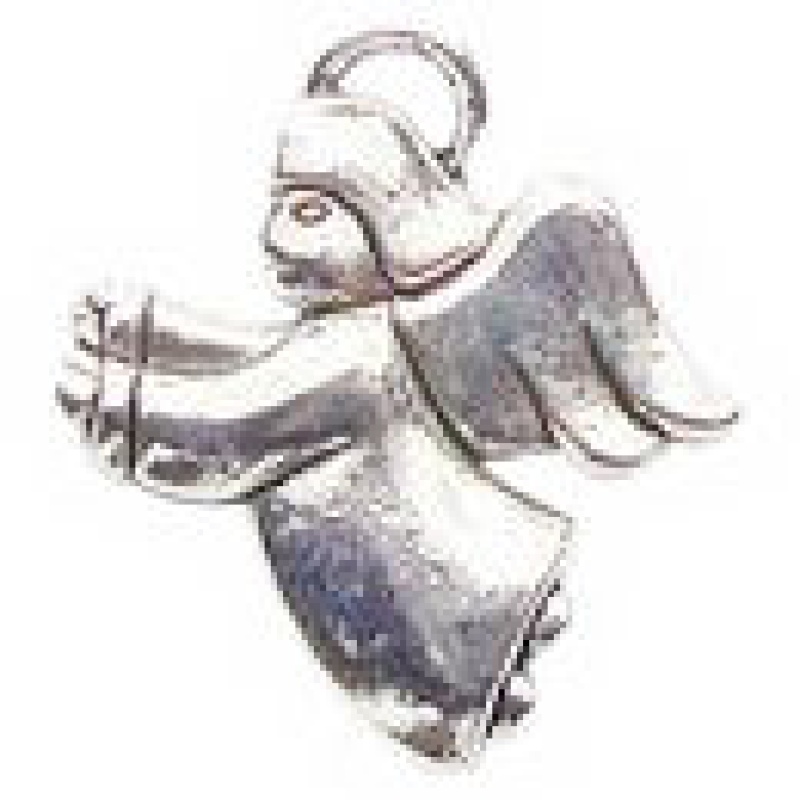 Flying Angel Charm In Antique Silver Pewter