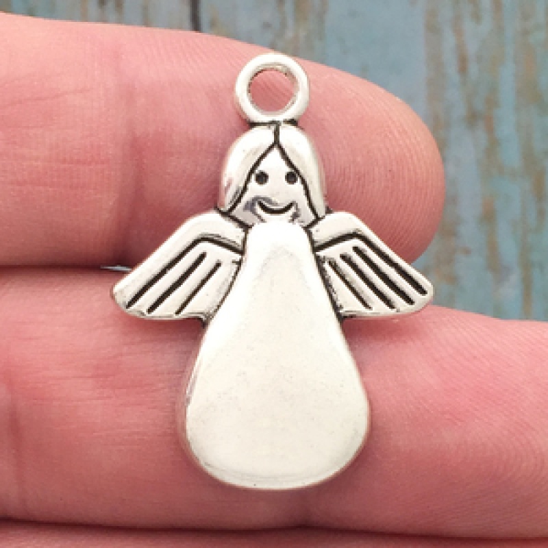 Made For An Angel Charm In Silver Pewter