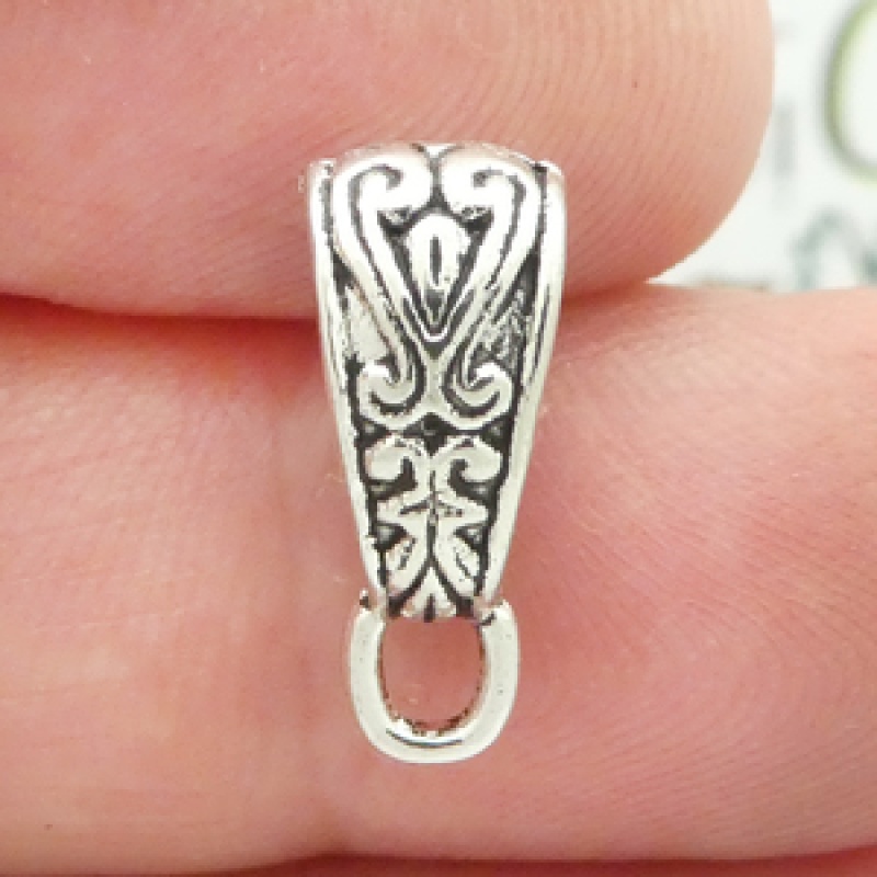 Ornate Jewelry Bails Wholesale In Antique Silver Pewter