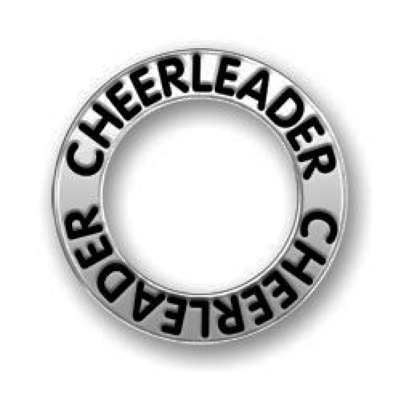 Affirmation Ring Cheerleader Charm In Antique Silver Pewter