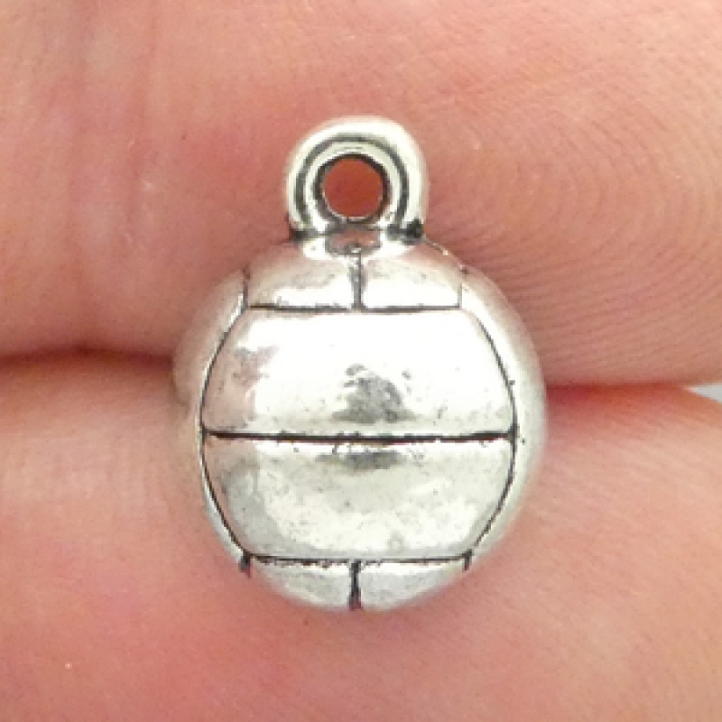 Volleyball Charms Bulk In Silver Pewter