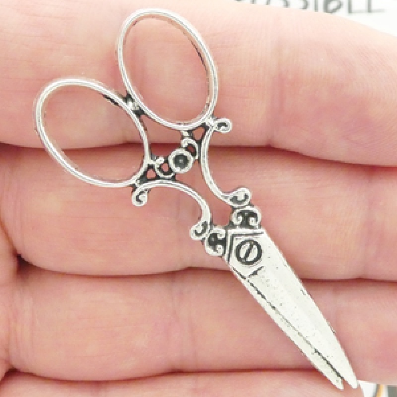 Scissors Pendants Wholesale In Silver Pewter Large
