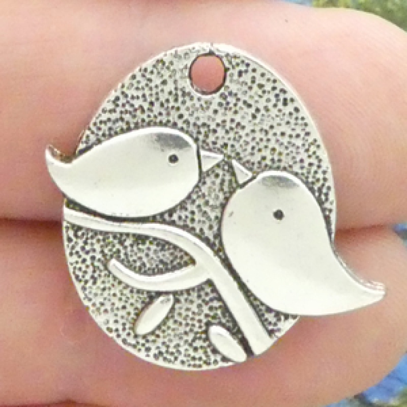 Bird Charms For Jewelry Making Silver Pewter
