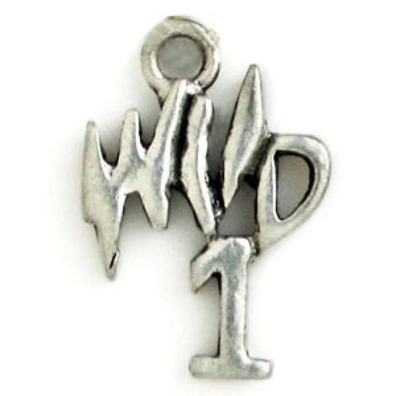Wild 1 Word Charm In Antique Silver Pewter
