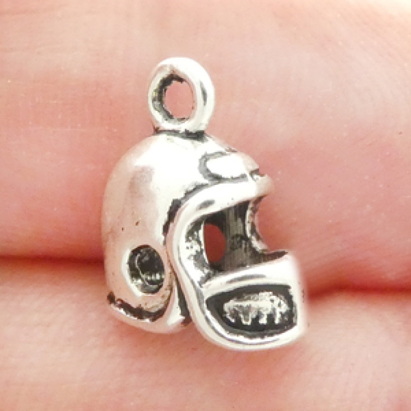 Football Helmet Charms Bulk In Antique Silver Pewter