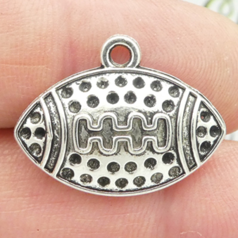 Football Charms Wholesale In Antique Silver Pewter