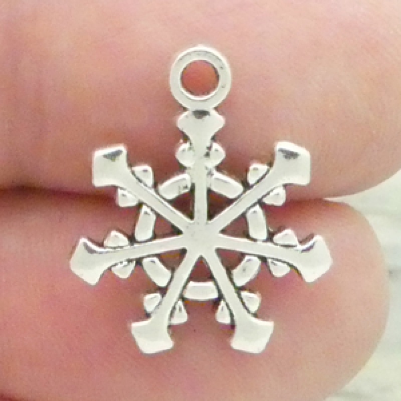 Ornate Snowflake Charm In Antique Silver Pewter
