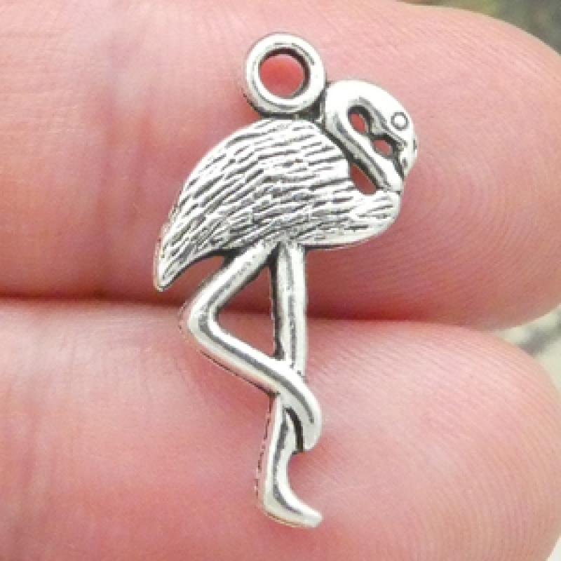 Flamingo Charms Bulk In Antique Silver Pewter