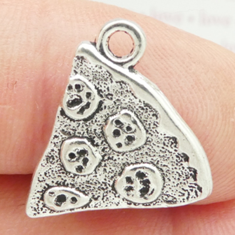 Pizza Charms Wholesale In Silver Pewter